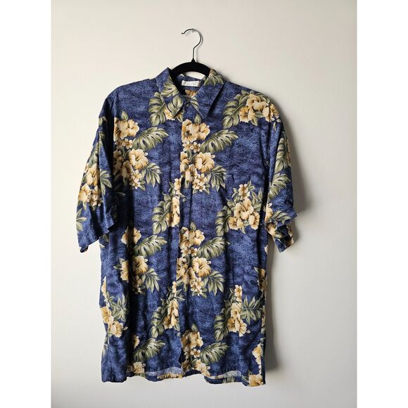Pierre Cardin Vtg Men's Tropical Hawaiian Floral Shirt Size Large - Picture 1 of 9